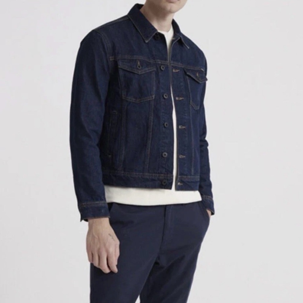 Superdry Cotton Men's Dark Blue Denim Highway Jacket Size S